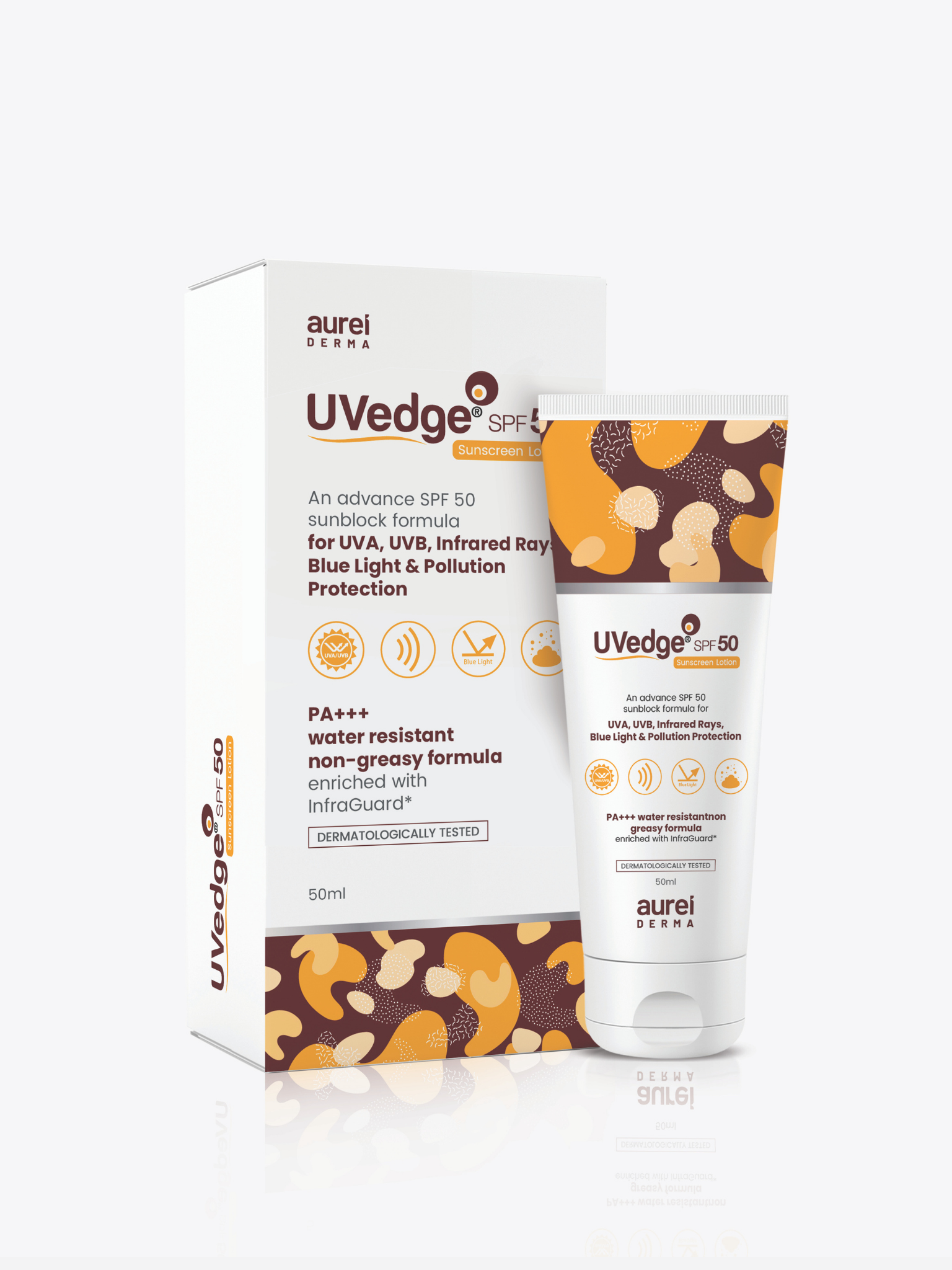 UVedge SPF-50 Lotion - Advanced SPF 50 sunblock formula with infra guard for comprehensive sun protection